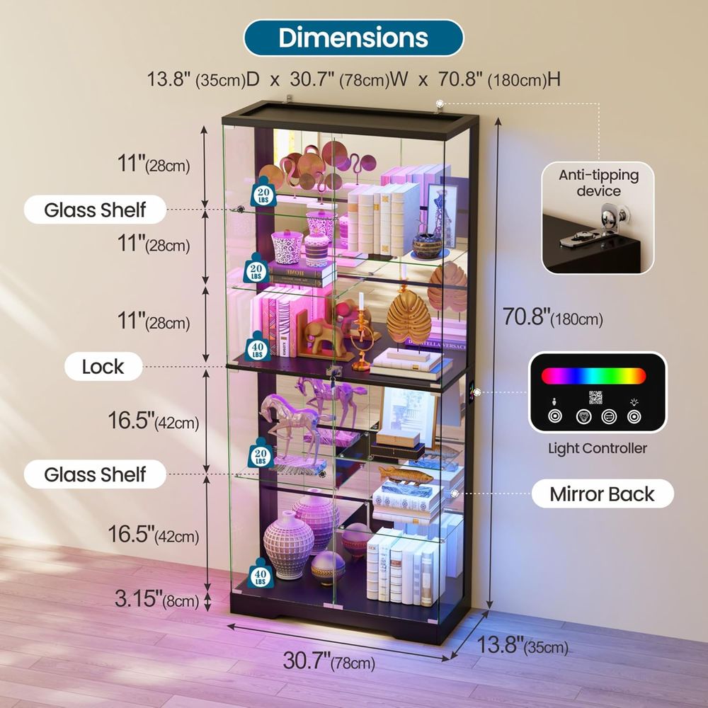 ตู้โชว์กระจก 10 ชั้น พร้อมไฟ R - Lighting บทวิจารณ์และราคา