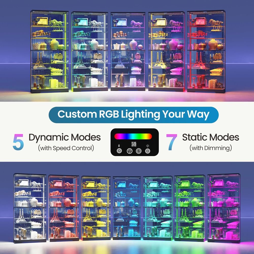 ตู้โชว์กระจก 10 ชั้น พร้อมไฟ R - Lighting บทวิจารณ์และราคา
