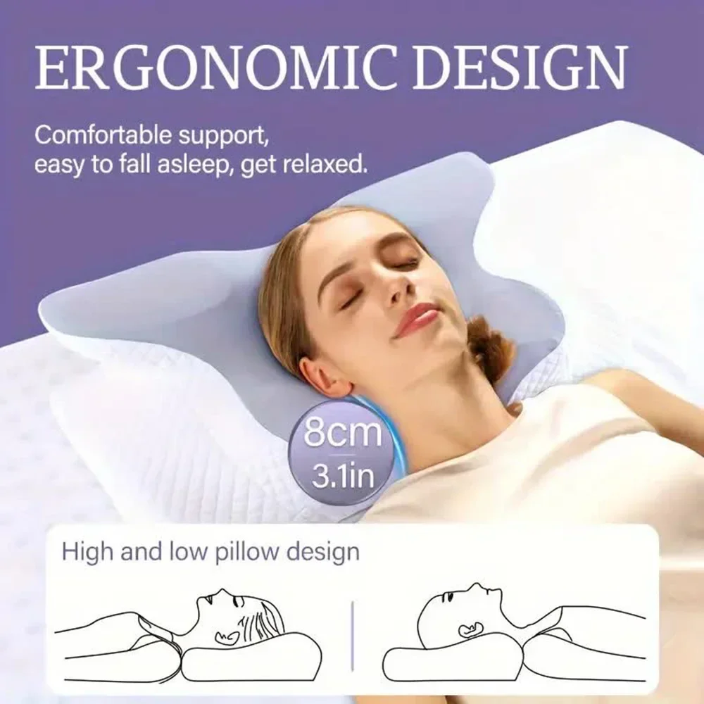 หมอนเมมโมรี่โฟม รูปทรงผีเสื้อ  - Memory Foam Orthopedic Pillow Neck Pain บทวิจารณ์และราคา
