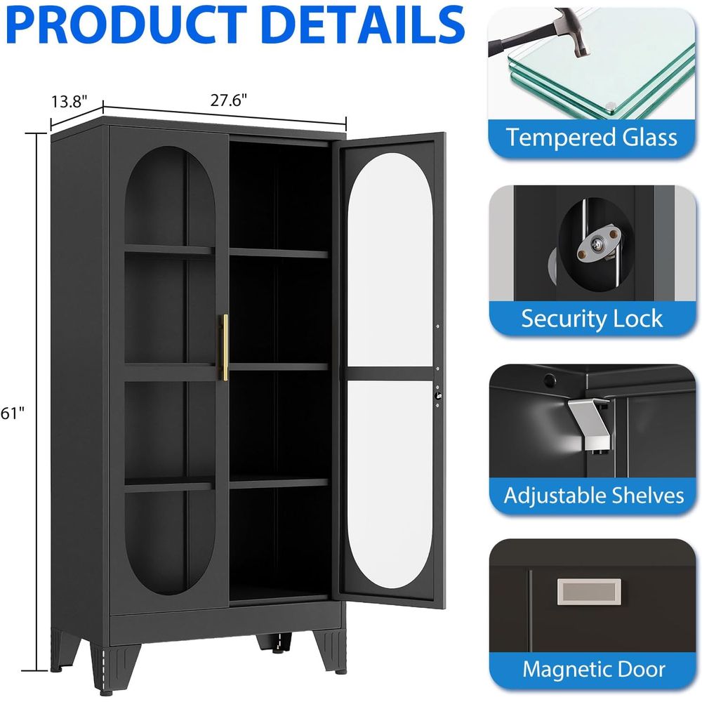 ตู้โชว์กระจกขนาด 61 นิ้วพร้อมก - Storage & Organization บทวิจารณ์และราคา