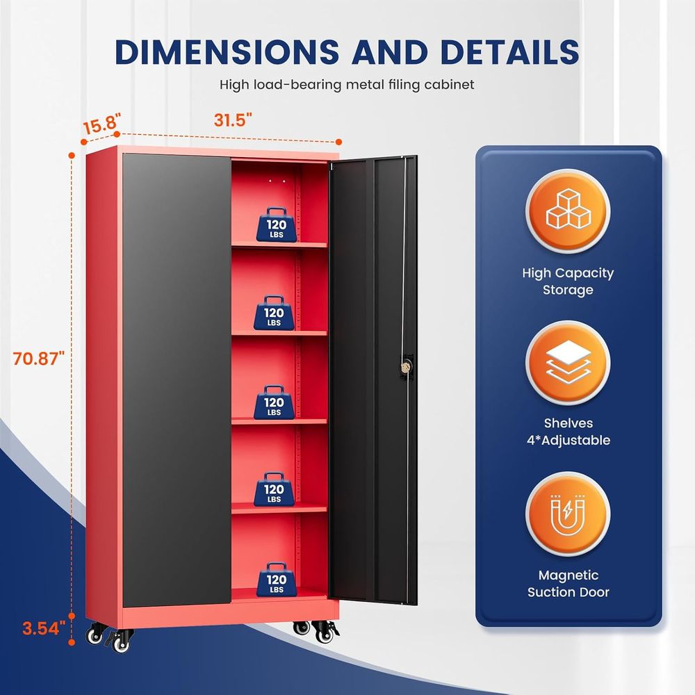 ตู้เก็บของโลหะสำหรับโรงรถพร้อม - Storage & Organization บทวิจารณ์และราคา